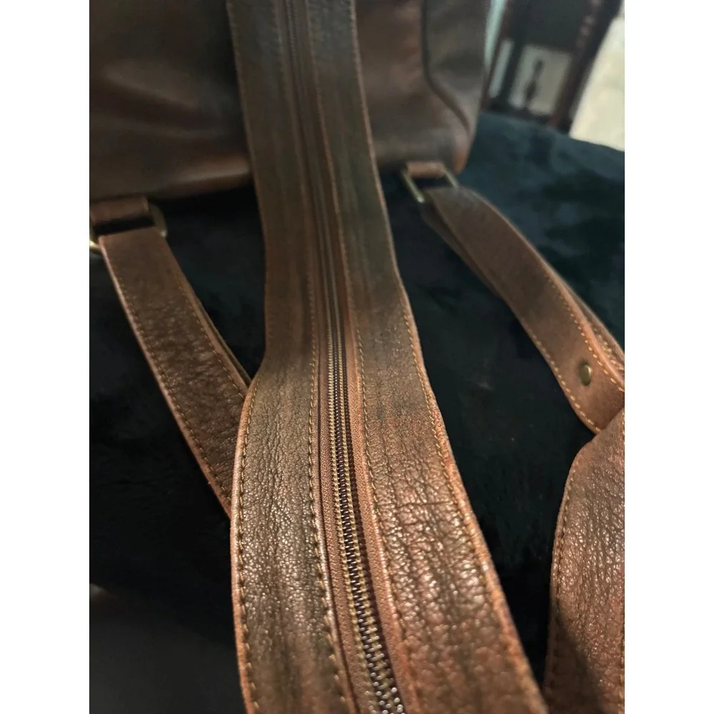 Choksey Group Brown Genuine Leather Convertible Backpack Sling Bag Made in India
